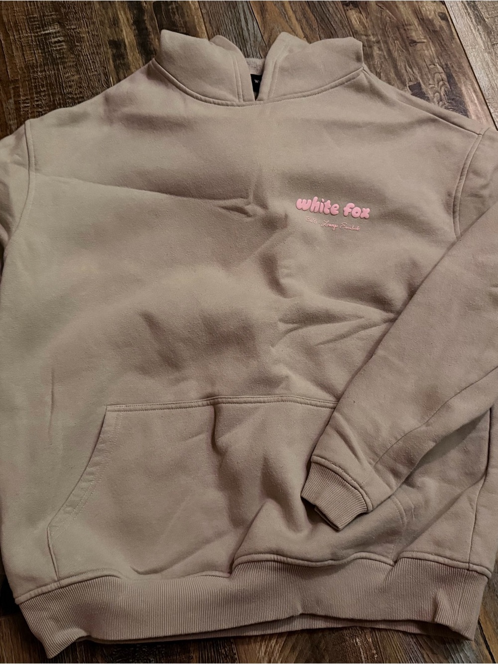 Taupe white fox Hoodie Sweater - Women